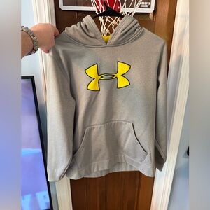 Under Armour Yellow and Gray Pullover Hoodie